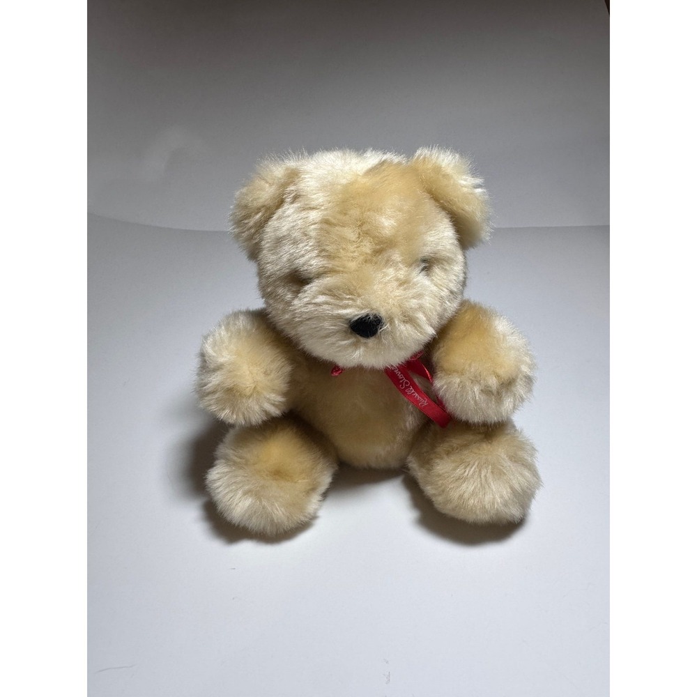 Vintage Russell Stover Candies Teddy Bear Plush 8in Tan International Silver Co